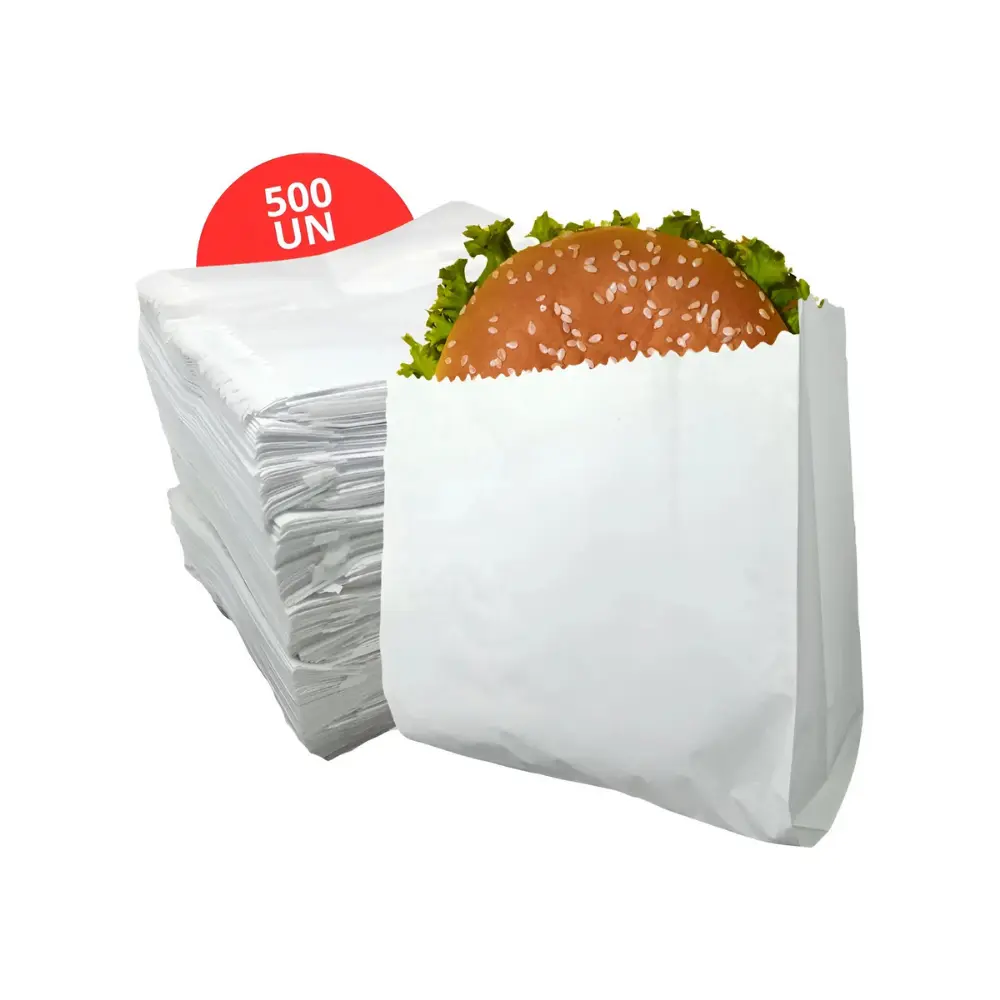 Saco de papel branco para hambúrguer / lanche