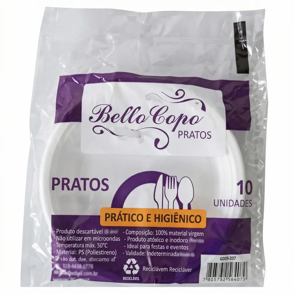 Prato descartável