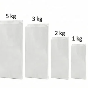 Saco de papel branco | capacidades 1 kg, 2 kg, 3 kg e 5 kg