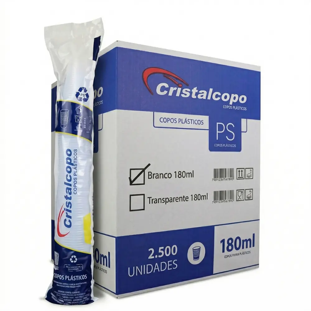 Copo descartável 180 ml | caixa com 2.500 unidades