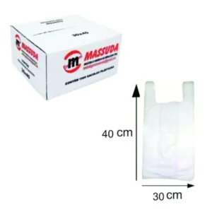 Sacola branca Massuda | pacote com 1.000 unidades